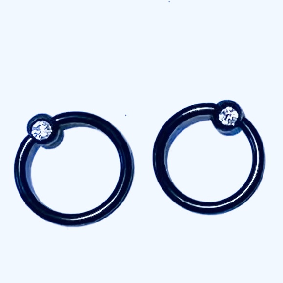 Captive Bead Ring Hoop 16g 8mm 5/16" Gem Ear Lip - Picture 8 of 11